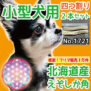 ■ 小型犬用 ■ 四半割り 2本セット ■天然 北海道産 蝦夷鹿の角■ 犬のおもちゃ ■ 無添加 エゾシカ ツノ 鹿の角 犬 17212