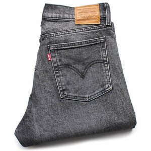 ★LEVI'Sリーバイス PREMIUM WEDGIE 22861 BIGE ストレッチ ブラック デニムパンツ 28★ジーンズ テーパード ハイライズ レザーパッチ 黒