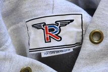 ★90s USA製 Championチャンピオン RGR GEAR リバースウィーブ スウェットパーカー 杢グレー L★ビンテージ レーシング ギア 刺繍タグ_画像5