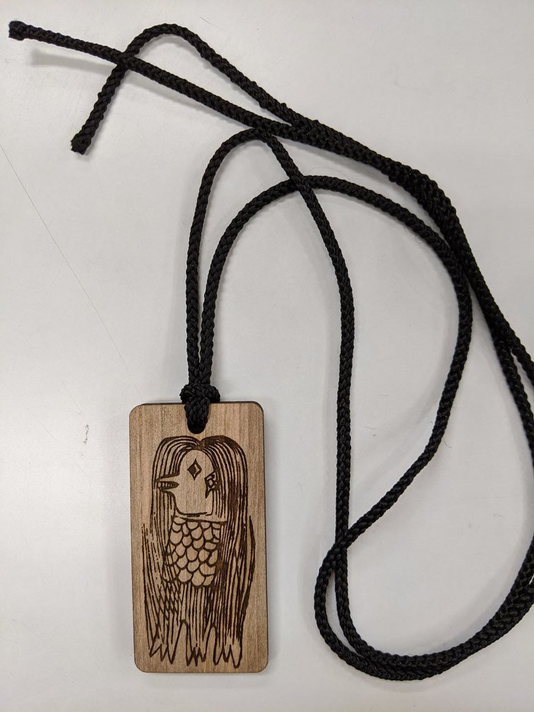 Amuleto de madera Amabie, accesorios, reloj, Hecho a mano, otros