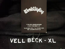 新品 パーカー VELL BECK VB-181-001 ヴェルベック HOODIE XLサイズ ビッグ 英字 プルオーバー カジュアル ブルー ブラック 青 黒 4_画像5