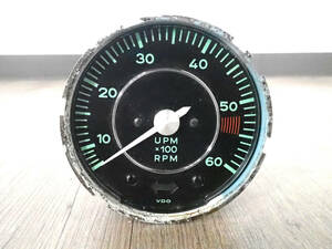 中古 計器 VDO 0019 644 741 303 00 10167 1771 ブイディーオー タコメーター 回転計 ゲージ 6000RPM 円型 ジャンク 101