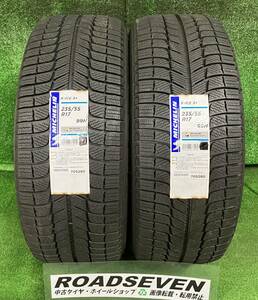 ★新古品 235/55R17 99H 2本Set 2019年製 MICHELIN ミシュラン X-ICE3+ スタッドレスタイヤ 2本セット★送料無料