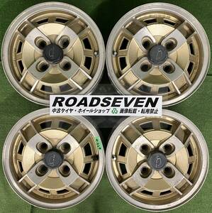 ★SILVER STAR 13インチ 13×5J +40 4/114.3 4H/4穴 PCD114.3 ハブ:約80mm 4本Set 中古アルミ 日本製 1本歪み有り ★送料無料