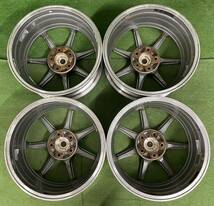 ★AVS モデルT7 Model T7 YOKOHAMA ヨコハマ 17インチ 17×7J +45 PCD114.3 5H 4本Set アルミホイール 中古 ★ガリ傷多数 ★送料無料_画像2