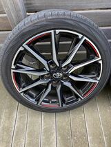 トヨタヴォクシー　ノア　GRスポーツ 純正アルミホイールレッド加飾入 7J +51 PCD114.3 5穴　タイヤ付215/45R18_画像4