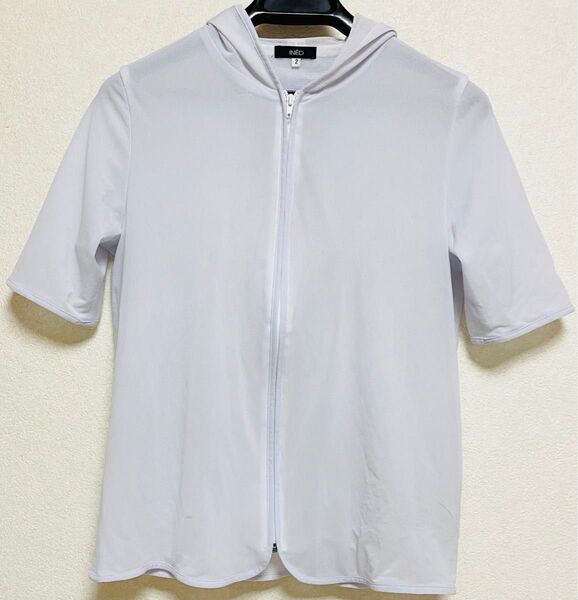 【値下げ中】半袖パーカー 薄紫 パープル トップス イネド INED M 女の子 キッズ レディース 服