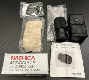 [ unused * rare ]NASHICA 4×12 SCOPE EXTRA CLOSE FOCUS 4×12 FIELD 12.5° MONO CULAR Mini scope super Short Focus monocle 