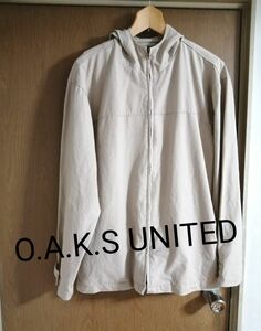 O.A.K.S UNITED メンズ ジップパーカー ベージュ フード付きジャケット M