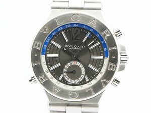 【 ブルガリ BVLGARI 】 腕時計 DG40SGMT ディアゴノ GMT SS 自動巻 グレー文字盤 メンズ 箱・保 新着 76166-1