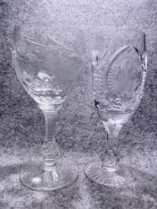 クリスタルガラス 彫刻 エッチング シャンパングラス 2個セット ★ クリスタルグラス ワイングラス カクテルグラス クープ型 ソーサー型