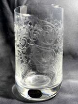 未使用品 チェコ製 ボヘミアガラス グラス 5個セット クリスタルガラス 彫刻 エッチング ガラス コップ ビンテージ_画像2