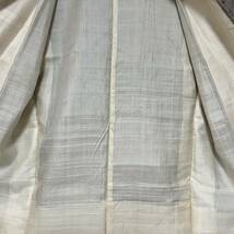 【wellriverシンプル 上品 信州紬 絣模様 正絹 単衣 身丈162.5cm 着物 リメイク 材料 和服 和装 #B186！_画像8