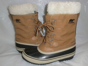 ★SOREL WINTER CARNIVAL 25cm `19製ソレル NL3483-224 ウインターカーニバル WOMENS スノーブーツ キャメルブラウン 着用回数少