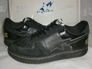 ★BAPE STA FS-001 レザースニーカー US 12 ベイプ スタ A BATHING APE レザースニーカー FS-001 ブラック/ブラック 