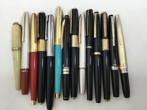 ●代TR081-60 万年筆 まとめ ペン先 14K 21K 刻印 MONTBLANC モンブラン PILOT PLATINUM プラチナ PARKER パーカー SAILOR 等 計13本