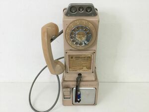 ●営FU377-120　希少 電話機 アメリカ ビンテージ 公衆電話 UNITED TELEPHONE MADE IN USA コイン式 現状品