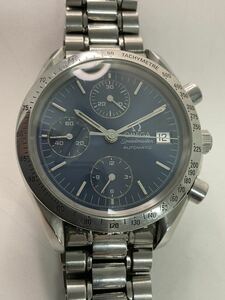 営KW292-60◆ OMEGA Speedmaster オメガ スピードマスター 自動巻き 55117139 シルバー×ネイビー文字盤 メンズ 腕時計 （ジャンク品）