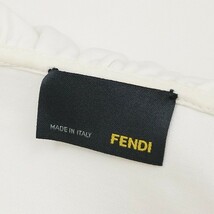 ◆FENDI フェンディ フリル ショートスリーブ ワンピース 白 ホワイト×ブラック 42_画像4