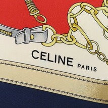 ヴィンテージ◆CELINE セリーヌ ラッパ 馬具 総柄 大判 スカーフ_画像5