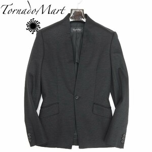 美品◆TORNADO MART トルネードマート リネン＆コットン ノーラペル ジャケット 黒 ブラック M