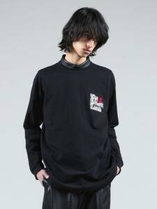 GalaabenD ガラアーベント ロゴ刺繍ロングスリーブTシャツ M 送料230円〜 Embroidery Long Sleeve T Shirt ロンT 長袖Tシャツ ブラック 黒