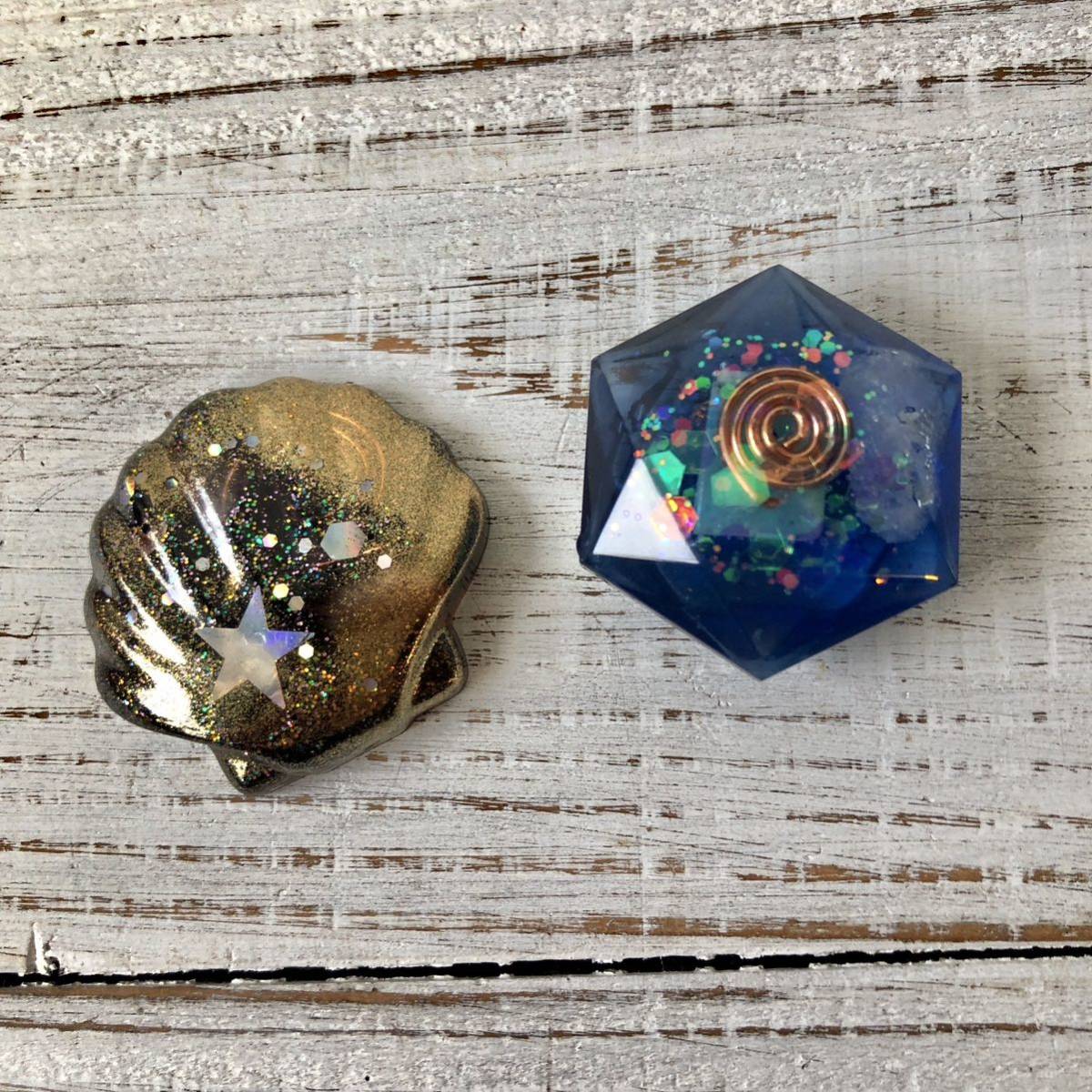 Orgonite Seashell Hexagram Lot de 2 amulettes en pierre de puissance spatiale pour porte-bonheur Violet, œuvres faites à la main, intérieur, marchandises diverses, ornement, objet