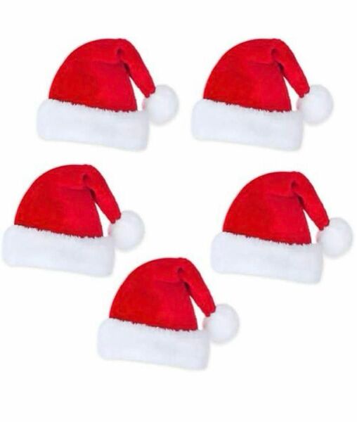 サンタ 帽子 クリスマス 大人 子供用 5個セットコスチューム 男女兼用