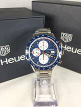 【極美品】TAG HEUER タグ・ホイヤー カレラ キャリバー16 クロノグラフ CV201AR.BA0715 ブルー文字盤 自動巻き 稼働品 付属品あり_画像1