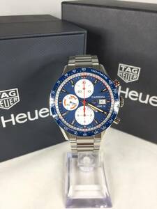 【極美品】TAG HEUER タグ・ホイヤー カレラ キャリバー16 クロノグラフ CV201AR.BA0715 ブルー文字盤 自動巻き 稼働品 付属品あり