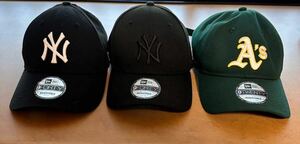 1円スタート　良品ニュー エラ ベースボールキャップ ３点セット　NEWERA ブラック　グリーン　帽子 
