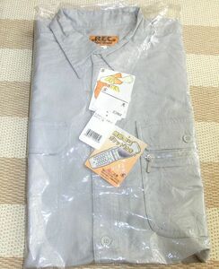 高品質作業服作業着　シーチング長袖シャツ　色ライトグレー綿100%　3Lサイズ　新品　まとめ買いOK