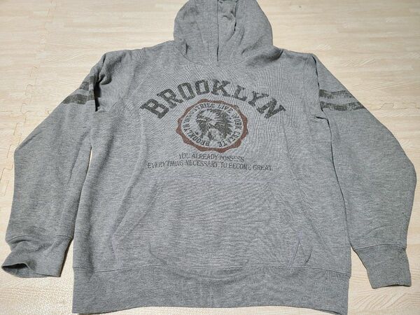 パーカー グレー　XL 裏起毛 BROOKLYN