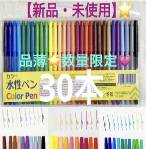 【新品】水性カラーペン　水性マーカー　水性サインペン　セット30本　プレイカラー　フェリシモ トンボ鉛筆　 マーカー