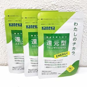 ●3個セット/計42粒●カネカ/kaneka 還元型 コエンザイムQ10 わたしのチカラ ENERGY 14日分 14粒入 期限2026年1月 ≪メール追跡便対応≫