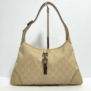 1円 ◎ GUCCI グッチ カンデンスキー ジャッキー マイクロGGキャンバス レザー ハンドバッグ ワンショルダーバッグ 28628 ベージュ 希少色