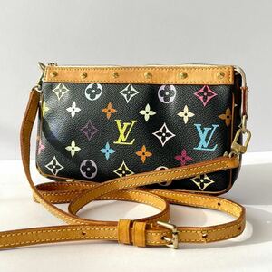 1円 ◎ LOUIS VUITTON ルイヴィトン マルチカラー ポシェット・アクセソワール ポーチ ショルダー M92648 ハンドバッグ モノグラム 村上隆