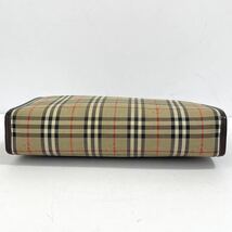 1円 ◎ BURBERRY バーバリー クラッチバッグ セカンドバッグ ノバチェック キャンバス×レザー ホースロゴ ヴィンテージ セカンドバッグ_画像6