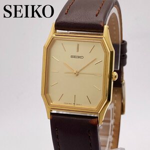 【稼働 良品】SEIKO セイコー 5E31-5A01ゴールドカラー文字盤 クォーツ 電池交換済 レディース腕時計 1-18-A