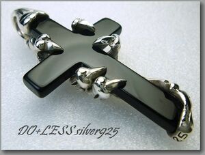 *Silver925* silver to rival onyx Cross pendant top *****