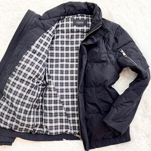 S-M相当 1円 ノバチェック ダウン ベストBURBERRY BLACK LABEL 黒 ブラック アウター バーバリーブラックレーベル メンズ ブルゾン