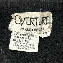 USA 古着 80S OVERTURE BY VESNA BRICEL ヴィンテージ ラムウール/アンゴラ ブラック ラビットファー カーディガン レディースS BH0191_画像6