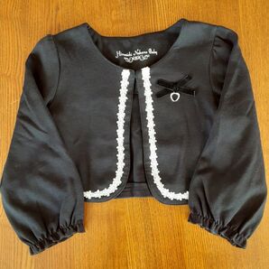 【美品】ボレロ フォーマル 入学式 発表会 冠婚葬祭 レース リボン 黒