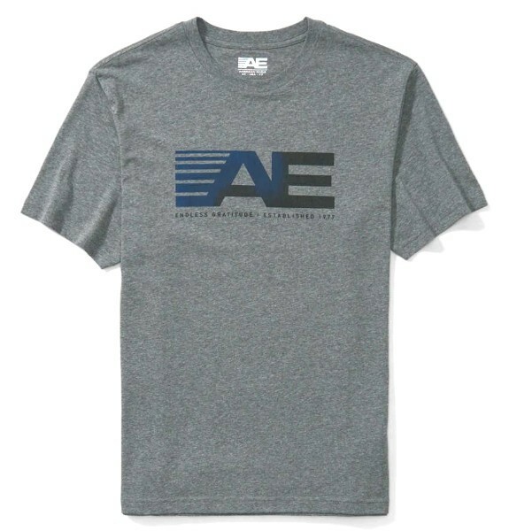 AE*アメリカンイーグル/US:XXL/グレー/グラフィック半袖Tシャツ