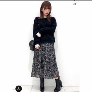 未使用☆美品☆GU ワッシャーフレアロングスカート S 黒 ブラック 2way