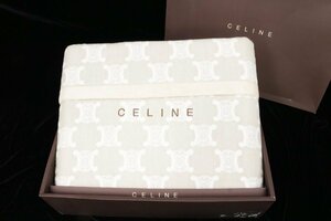 未使用品 CELINE セリーヌ マカダム柄 綿毛布 140x200cm 西川産業 ★いろどり★