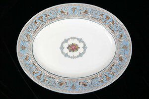 WEDGWOOD ウェッジウッド FLORENTINE フローレンティーン W2714 ターコイズ 大皿 オーバルプレート 洋食器 ★いろどり★