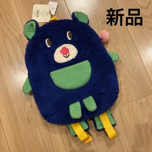 新品　男の子　キッズ　リュック　バッグ　クマ　ブルー　ボーダー　ぬいぐるみ　ポンチョ　オシャレ　可愛い　春