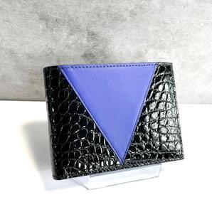 クロコダイル財布 メンズ二つ折り財布 シャイニング ブラック 861