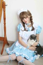 コスプレ メイド服 ハロウィン衣装 可愛い 舞台 ワンピース 4set 4L ピンク_画像5